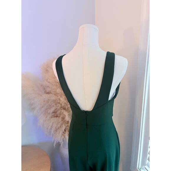 Lulus Instant Icon Dark Green V Neck Jumpsuit Womens Small Straight Leg - Picture 11 of 13
